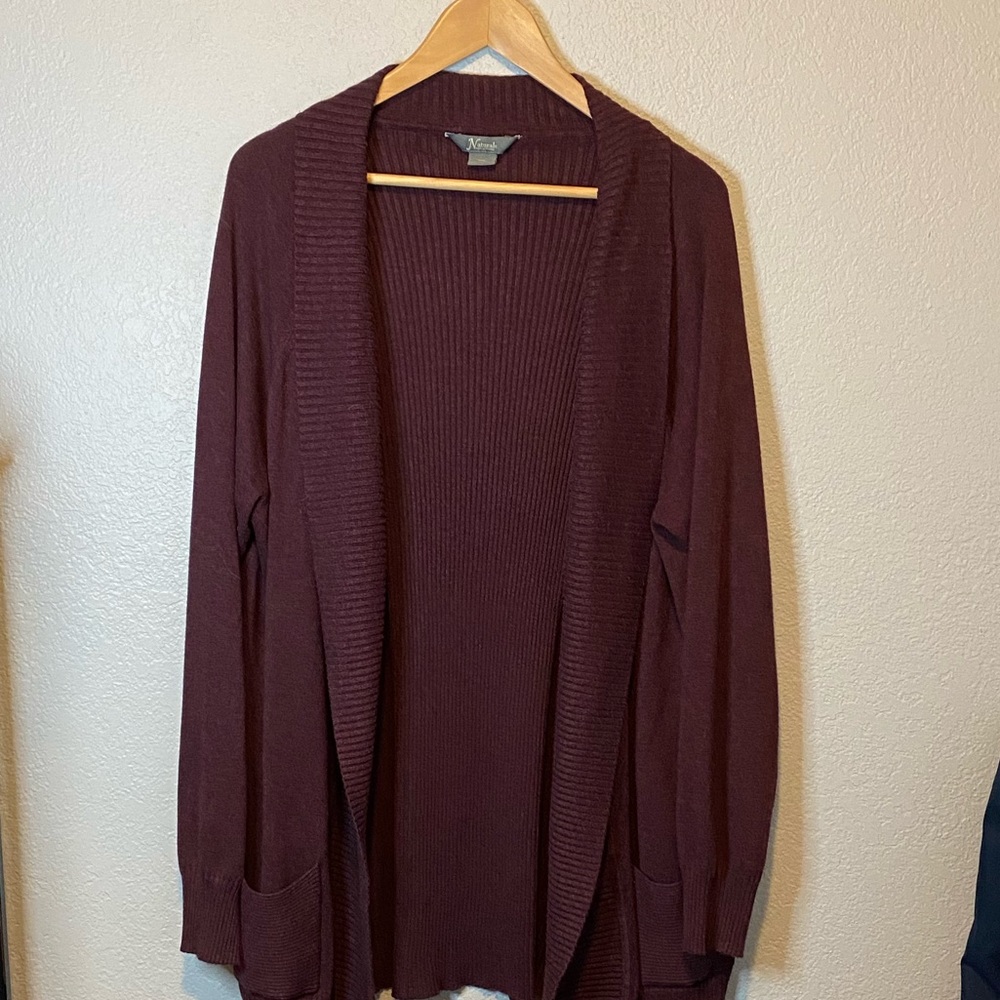 Natural Reflections Maroon Sweater Cardigan